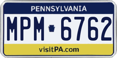 PA license plate MPM6762
