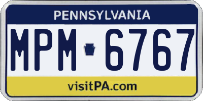 PA license plate MPM6767