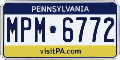 PA license plate MPM6772