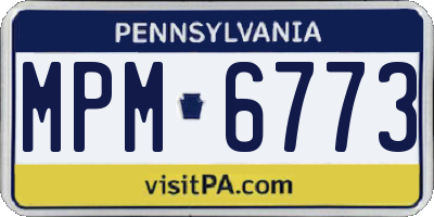 PA license plate MPM6773