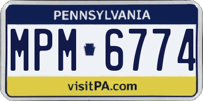 PA license plate MPM6774