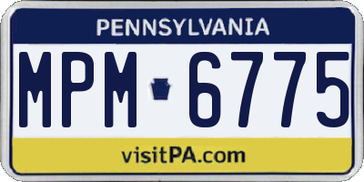 PA license plate MPM6775