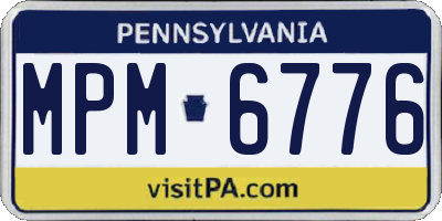 PA license plate MPM6776