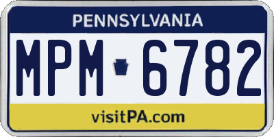 PA license plate MPM6782