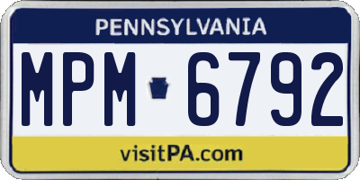 PA license plate MPM6792