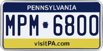 PA license plate MPM6800