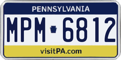 PA license plate MPM6812