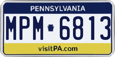 PA license plate MPM6813