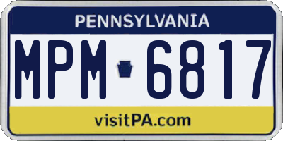 PA license plate MPM6817