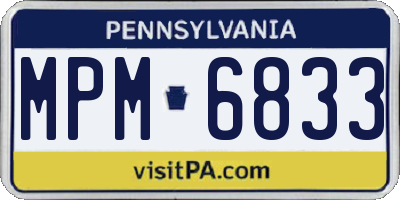 PA license plate MPM6833