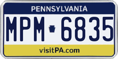 PA license plate MPM6835