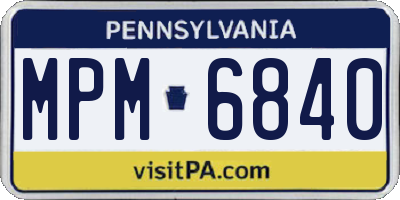 PA license plate MPM6840