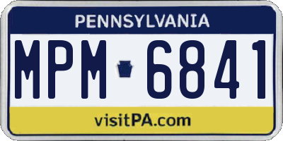 PA license plate MPM6841