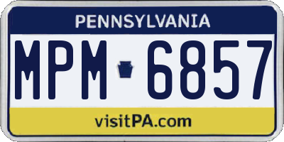 PA license plate MPM6857
