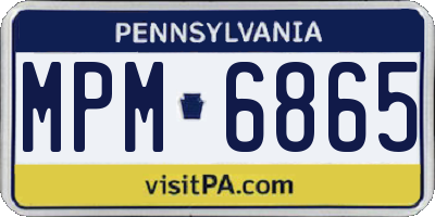 PA license plate MPM6865