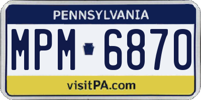 PA license plate MPM6870