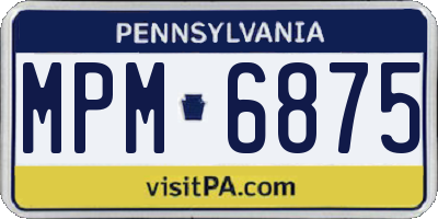 PA license plate MPM6875