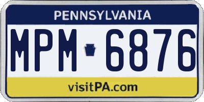PA license plate MPM6876