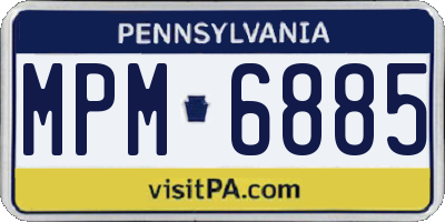 PA license plate MPM6885