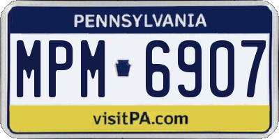 PA license plate MPM6907