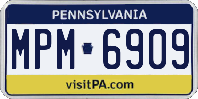 PA license plate MPM6909