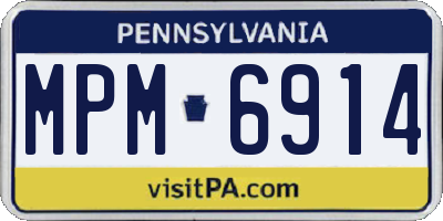 PA license plate MPM6914
