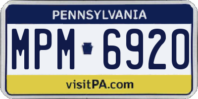 PA license plate MPM6920