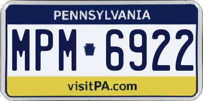 PA license plate MPM6922