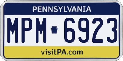 PA license plate MPM6923