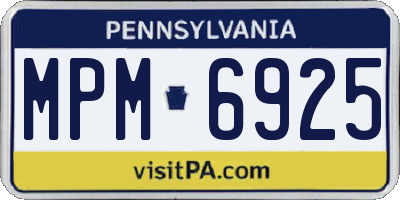 PA license plate MPM6925