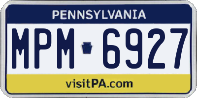 PA license plate MPM6927