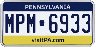 PA license plate MPM6933