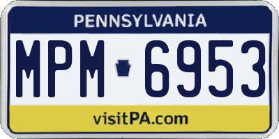PA license plate MPM6953