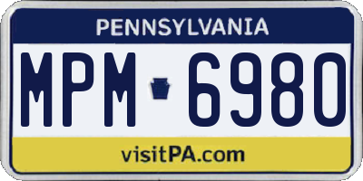 PA license plate MPM6980