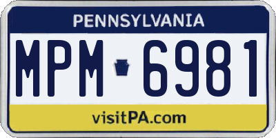 PA license plate MPM6981