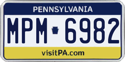 PA license plate MPM6982