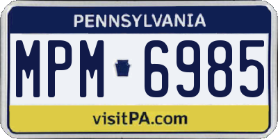 PA license plate MPM6985