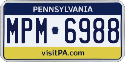 PA license plate MPM6988