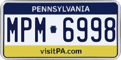 PA license plate MPM6998