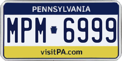 PA license plate MPM6999