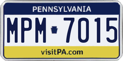 PA license plate MPM7015
