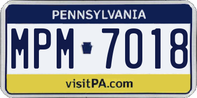 PA license plate MPM7018