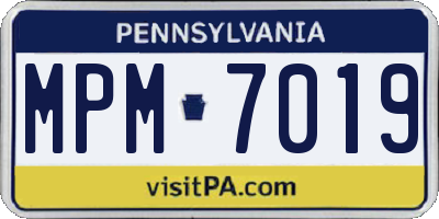 PA license plate MPM7019
