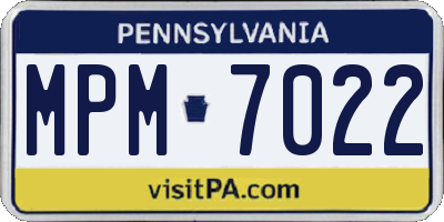 PA license plate MPM7022