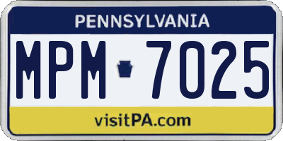 PA license plate MPM7025