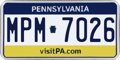 PA license plate MPM7026