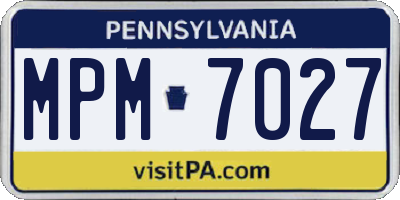 PA license plate MPM7027