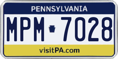 PA license plate MPM7028