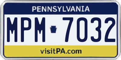 PA license plate MPM7032