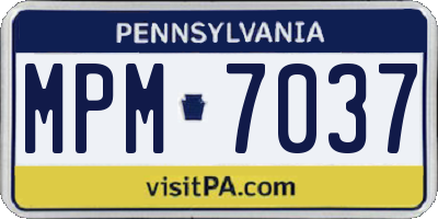 PA license plate MPM7037